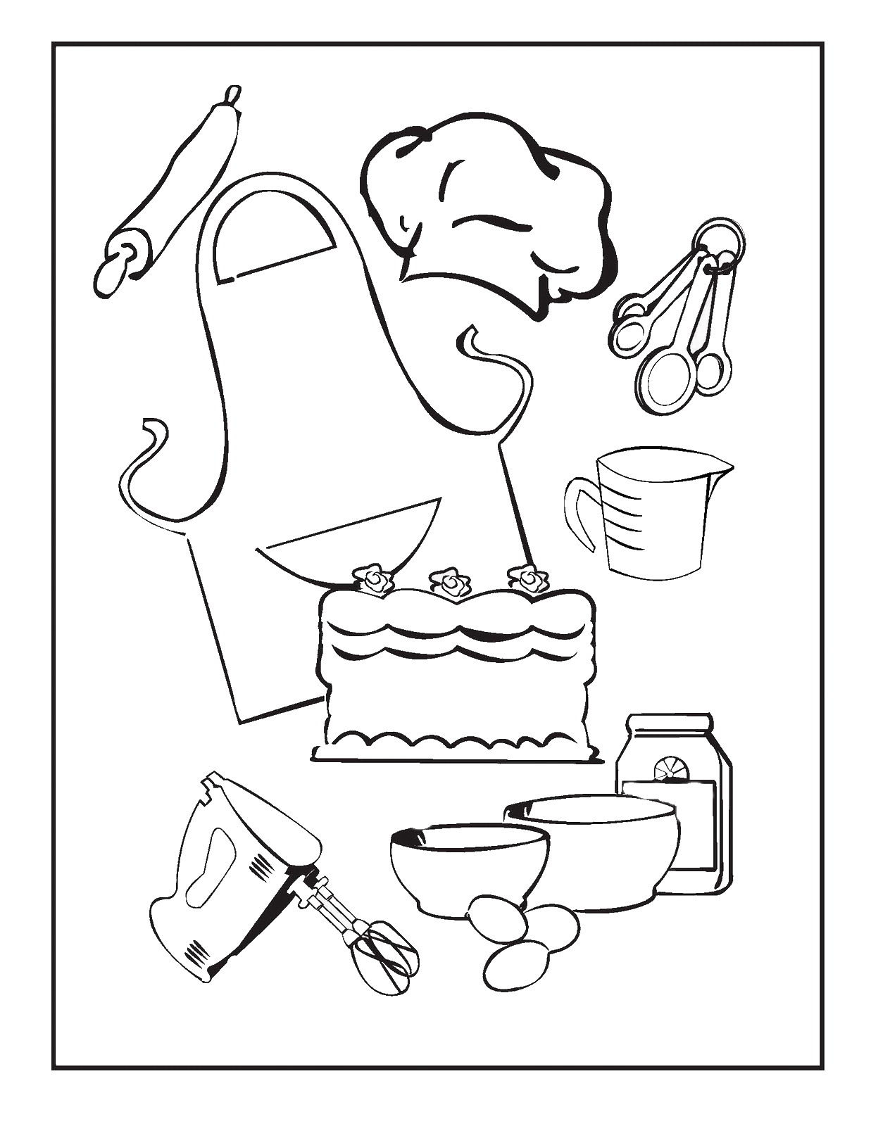 1237x1600 Coloring Pages. Cooking Coloring Pages