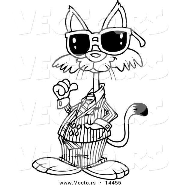 Vector Of A Cartoon Cool Cat Wearing Shades 600x620 Vector Of A Cartoon Cool Cat Wearing Shades