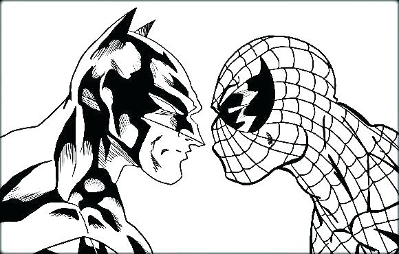 580x370 Batman And Spiderman Coloring Pages Spiderman Coloring Pages