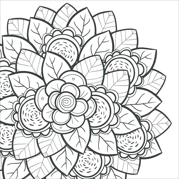 600x600 Cool Flower Coloring Pages Coloring Pages For Teens Free Flower