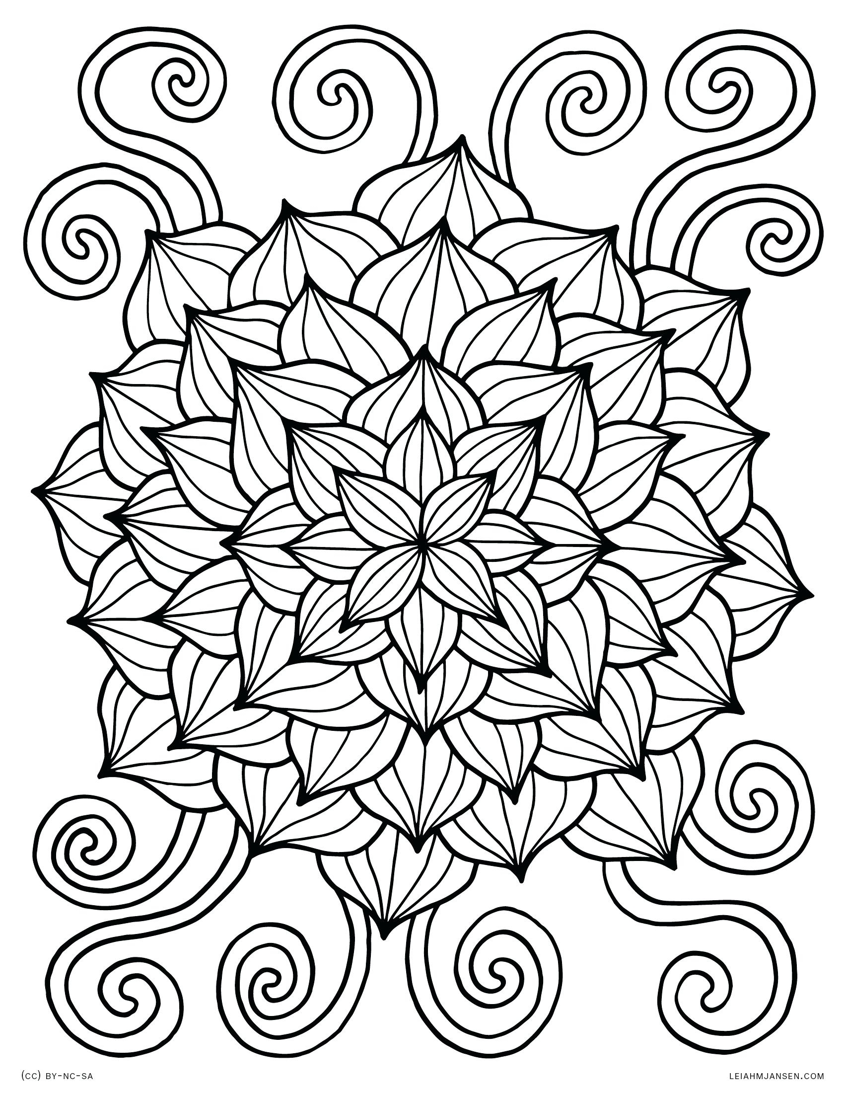1700x2200 Awesome Printable Abstract Flower Coloring Pages Design