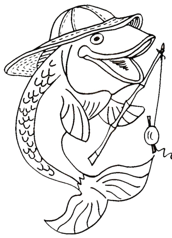 Fishing Coloring Page 600x828 Fishing Coloring Page