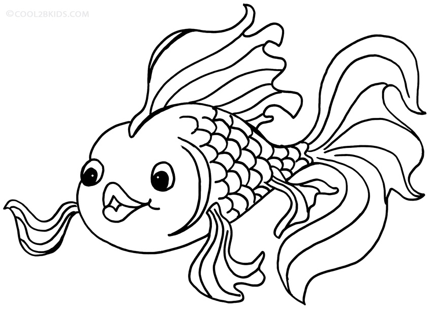 Cute Goldfish Coloring Pages 850x618 Cute Goldfish Coloring Pages