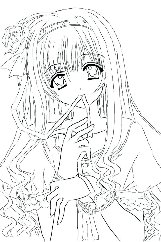 Anime Coloring Pages Free Printable More Images Of Anime Girl 640x960 Anime Coloring Pages Free Printable More Images Of Anime Girl
