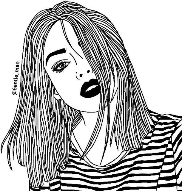 Hipster Tumblr Girl Coloring Pages Arty Art Art 610x642 Hipster Tumblr Girl Coloring Pages Arty Art Art