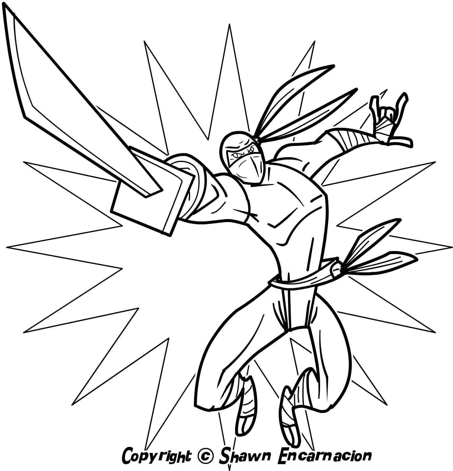 1554x1614 Ninja Coloring Pages