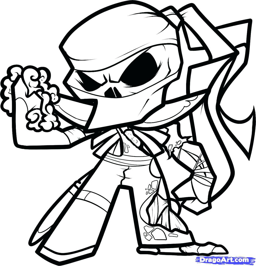 1000x1036 Coloring Pages ~ Ninja Coloring Pages How To Draw A Zombie Step 8