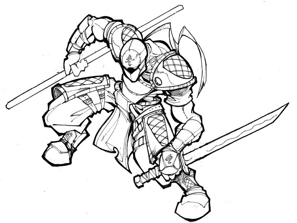 1024x768 Ninja Coloring Pages