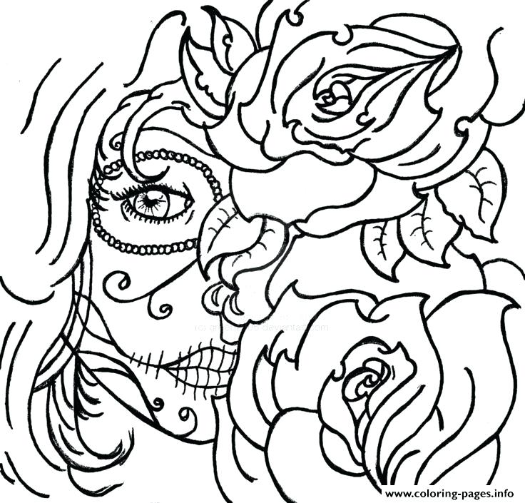 Cool Coloring Pages Free Printable Sugar Skull Coloring Pages Cool 736x705 Cool Coloring Pages Free Printable Sugar Skull Coloring Pages Cool