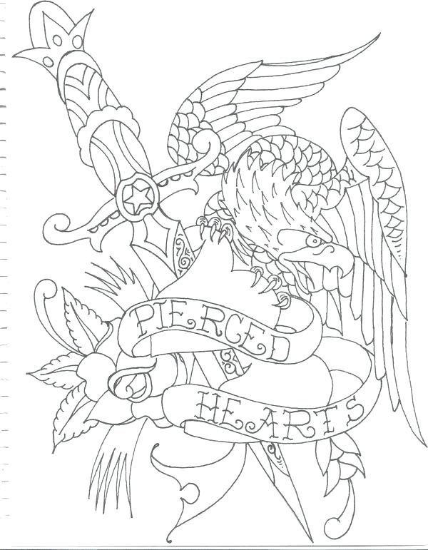 600x771 Tattoo Coloring Pages