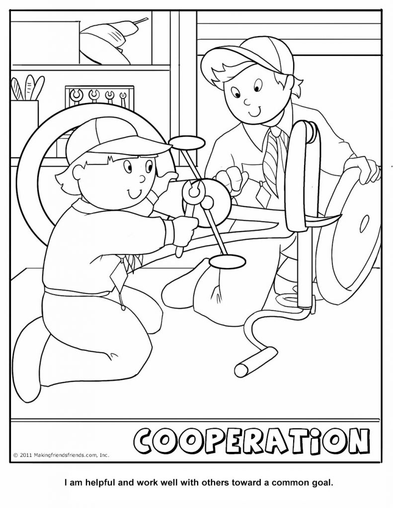 Cub Scout Coloring Page Cooperation Pages 791x1024 Cub Scout Coloring Page Cooperation Pages