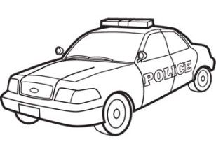 308x206 Police Car Coloring Page Planes, Trains Amp Automobiles Color
