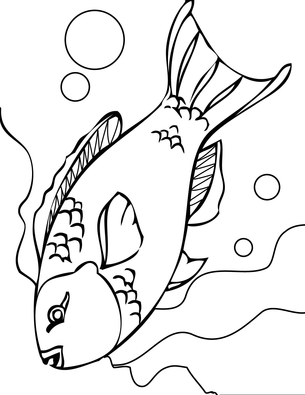 1275x1650 Parrotfish Coloring Page
