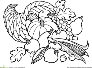 Color The Cornucopia Worksheets, Free Printable And Thanksgiving 301x224 Color The Cornucopia Worksheets, Free Printable And Thanksgiving