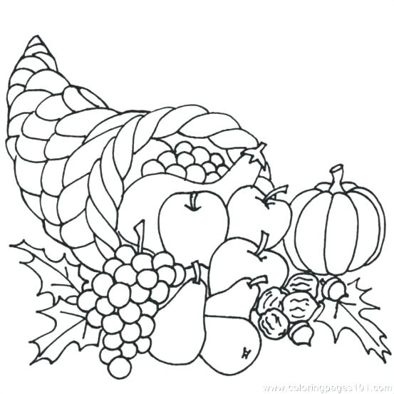 553x553 Empty Cornucopia Coloring Page Pages Thanksgiving Free Printable