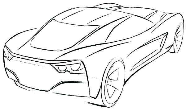 600x360 Corvette Coloring Page Coloring Pages Corvette Coloring Page