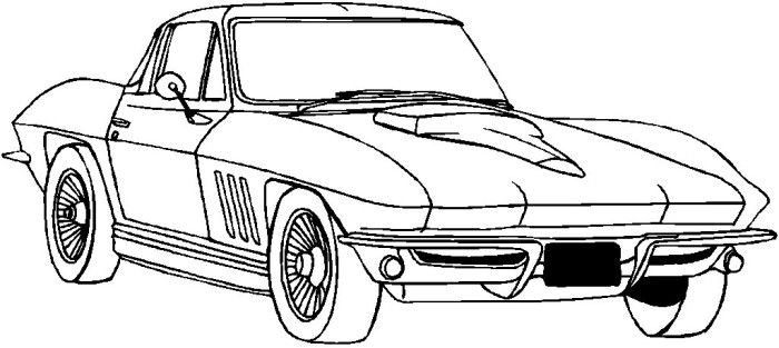 700x313 Classic Car Coloring Pages Fascinating Corvette Coloring Pages