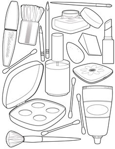 236x305 Makeup Coloring Page Illustration Makeup, Doodles