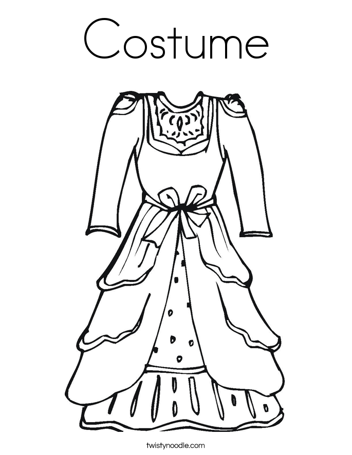 685x886 Costume Coloring Page