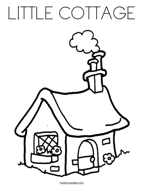 468x605 Little Cottage Coloring Page