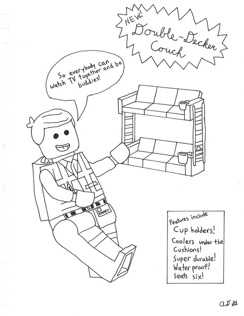 786x1017 The Lego Movie Coloring Page Emmet's Couch Ad By Gardboyz