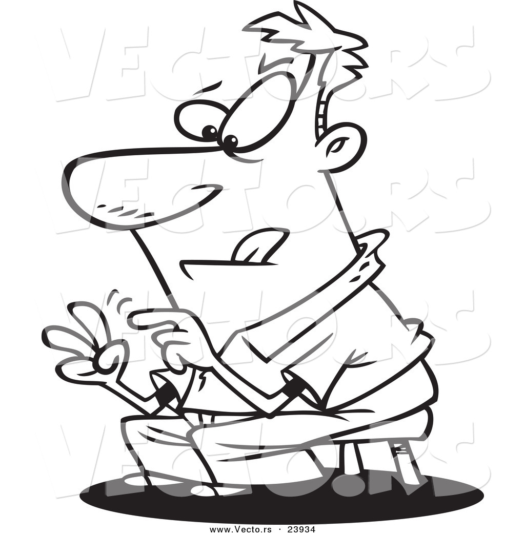 1024x1044 Vector Of A Cartoon Guy Subtracting With His Fingers