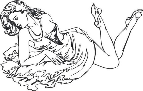 Country Girl Coloring Pages Pin Up Girl In A Dress Coloring Page 480x307 Country Girl Coloring Pages Pin Up Girl In A Dress Coloring Page