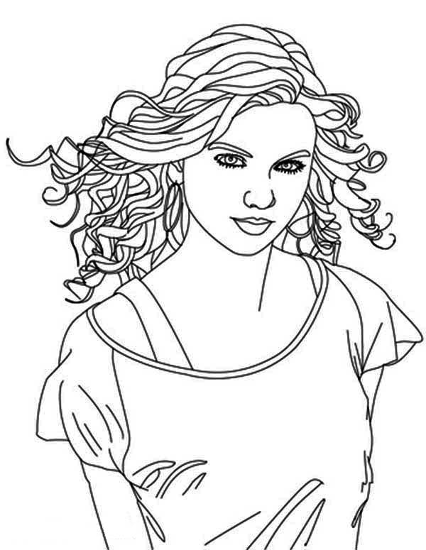 Taylor Swift Is Country Singer Coloring Page Color Luna 600x775 Taylor Swift Is Country Singer Coloring Page Color Luna