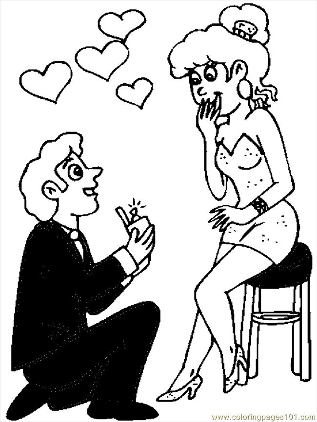 650x867 Valentine Couple 2 Coloring Page
