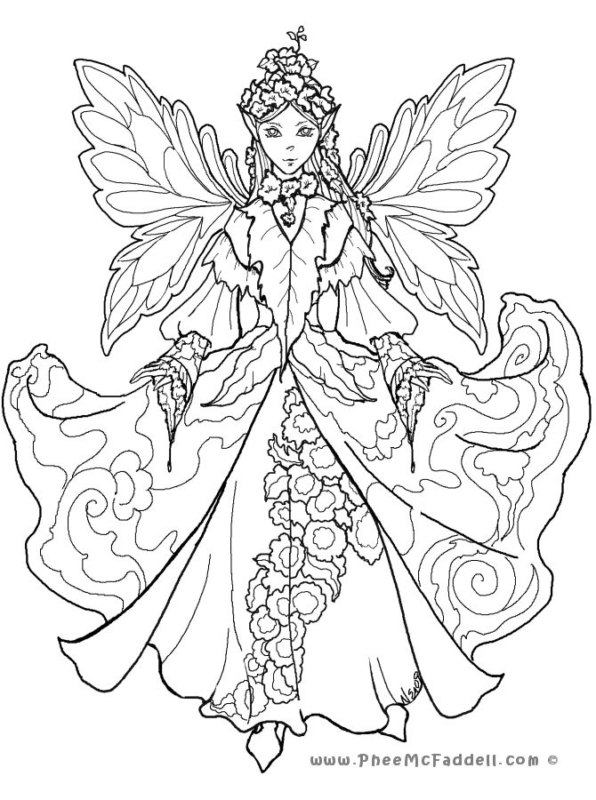670x900 Detailed Coloring Pages For Adults Court Fairy 2 Www