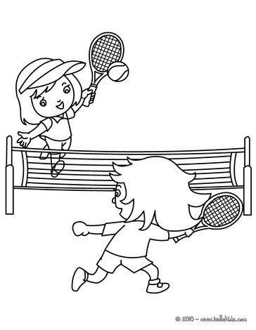 364x470 Tennis Court With 4 Players Coloring Pages
