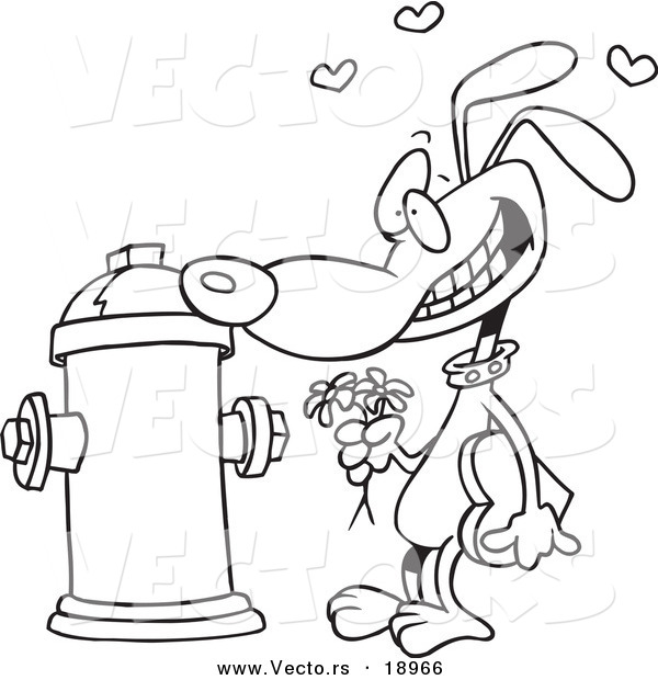 Vector Of A Cartoon Dog Trying To Court A Fire Hydrant 600x620 Vector Of A Cartoon Dog Trying To Court A Fire Hydrant