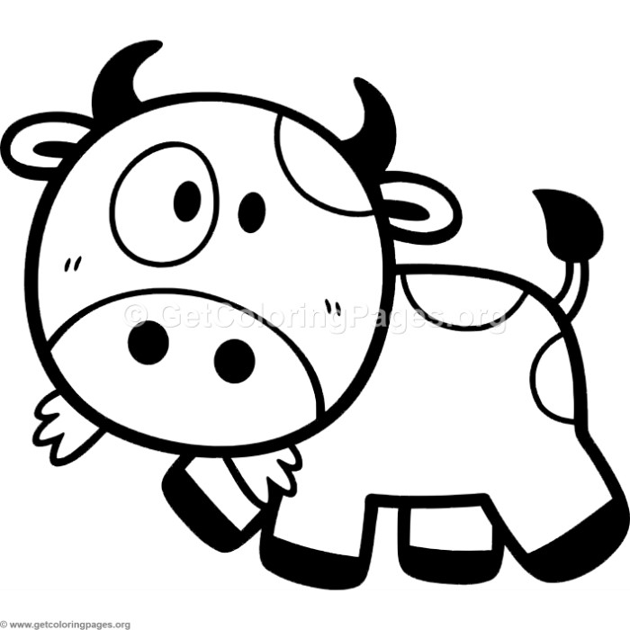 Little Cute Cartoon Cow Coloring Pages 700x700 Little Cute Cartoon Cow Coloring Pages