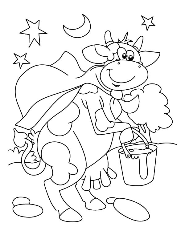 Milking Cow Cartoon Coloring Pages Color Luna 600x776 Milking Cow Cartoon Coloring Pages Color Luna
