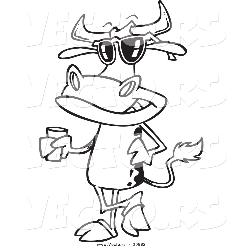 Vector Of A Cartoon Cow Standing With A Glass Of Milk 1024x1044 Vector Of A Cartoon Cow Standing With A Glass Of Milk
