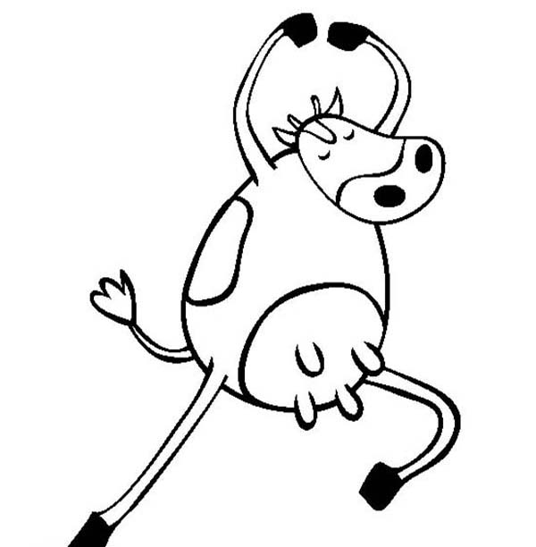 Cartoon Of Strong Cow Coloring Page 600x612 Cartoon Of Strong Cow Coloring Page