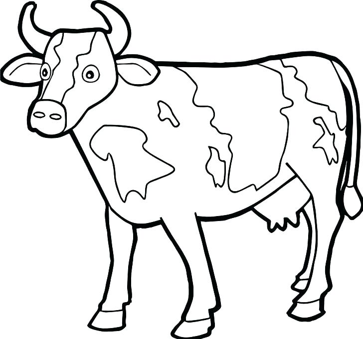 728x681 A Coloring Page Cow Coloring Pages Cow Coloring Page Farm Animal