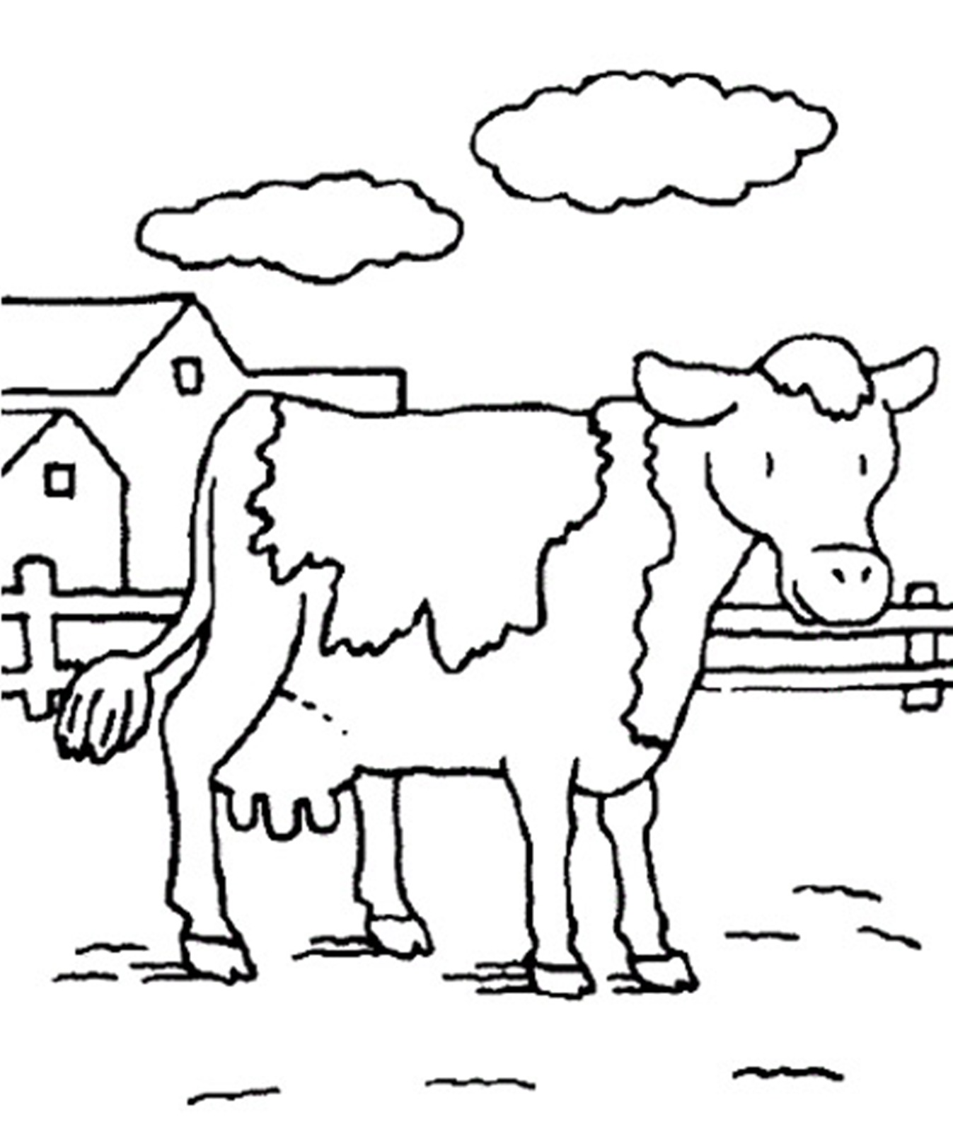 1347x1616 Liberal Pictures Of Cows To Color Miracle Cow Coloring Page