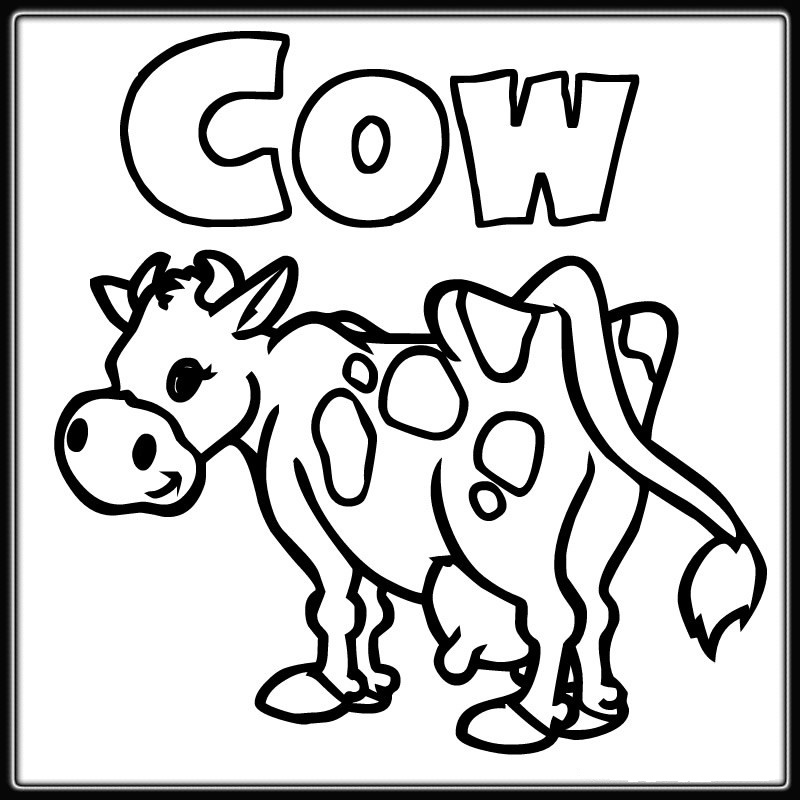 800x800 Printable Cow Coloring Pages