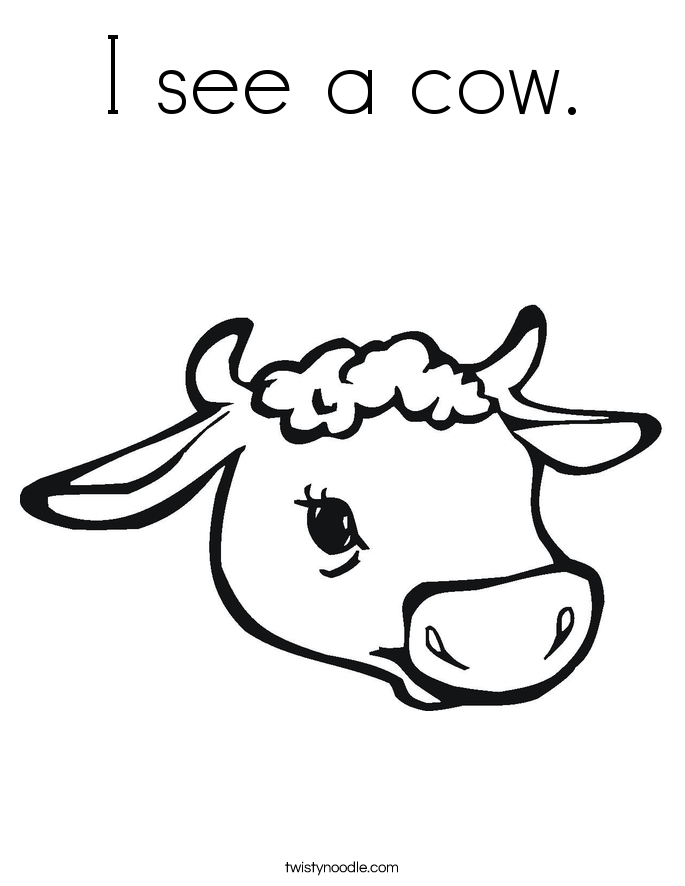I See A Cow Coloring Page 685x886 I See A Cow Coloring Page