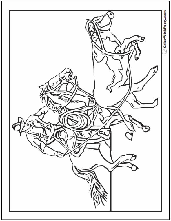 590x762 Cowboy Horse Coloring Page