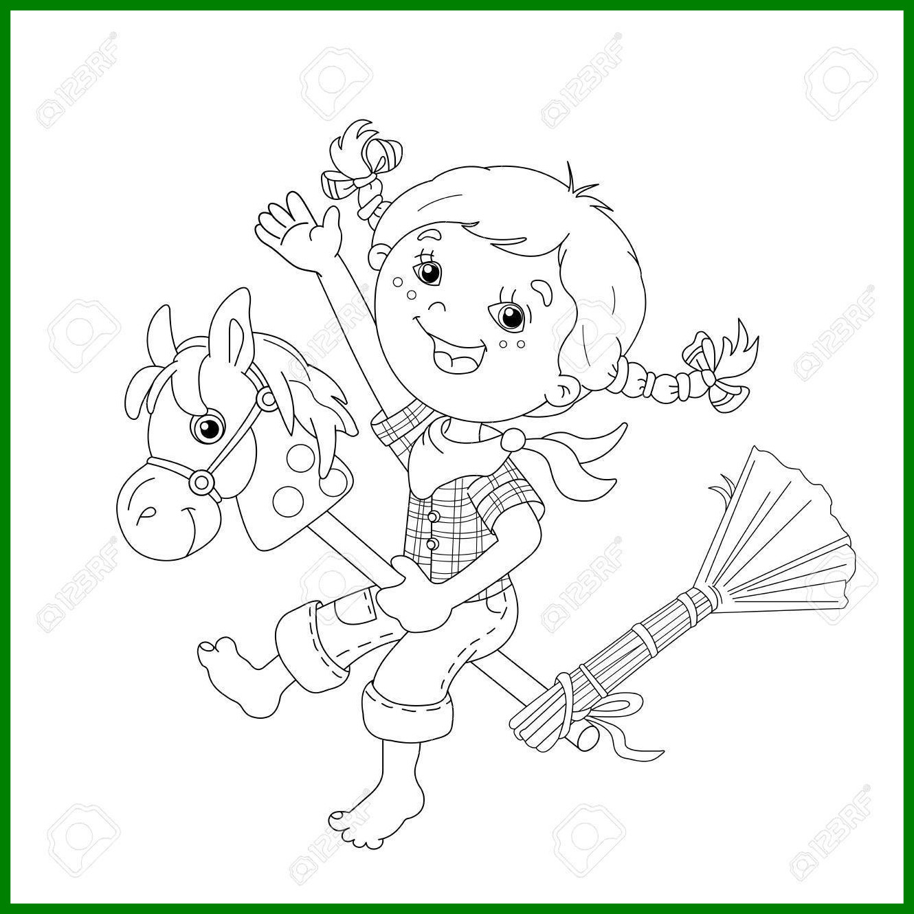 Fascinating Coloring Page Outline Of Cartoon Girl Playing Cowboy 1330x1330 Fascinating Coloring Page Outline Of Cartoon Girl Playing Cowboy