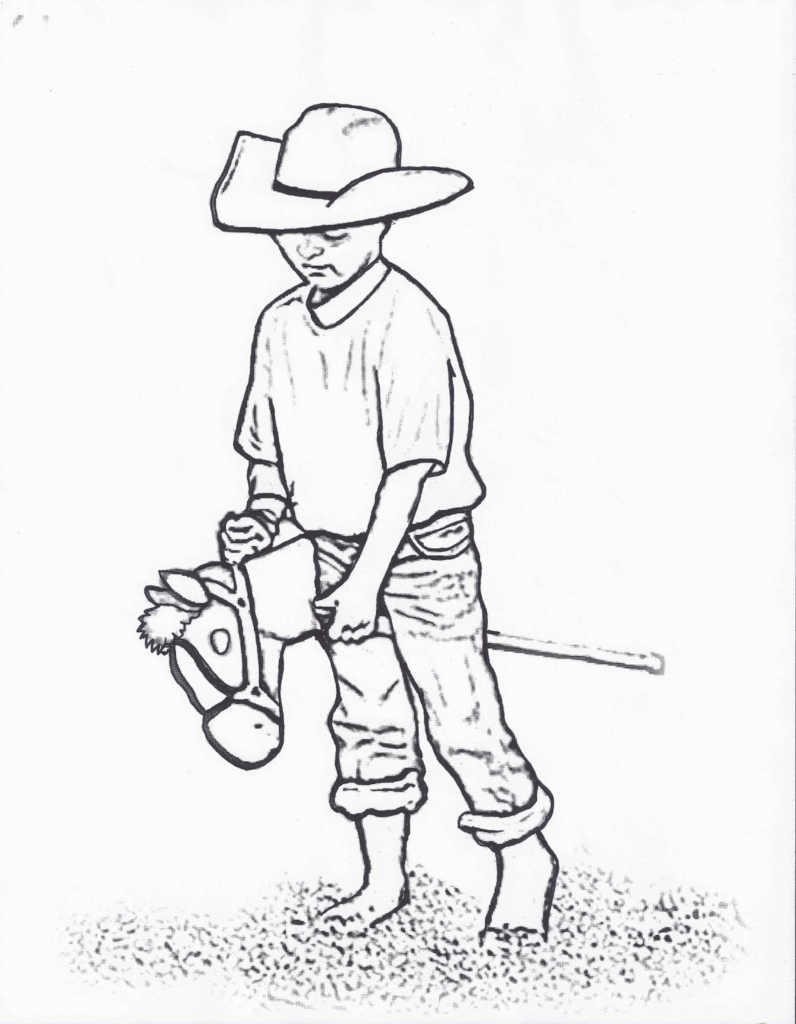 Rodeo Coloring Pages Little Cowboy On Stick Horse Color Page By 796x1024 Rodeo Coloring Pages Little Cowboy On Stick Horse Color Page By