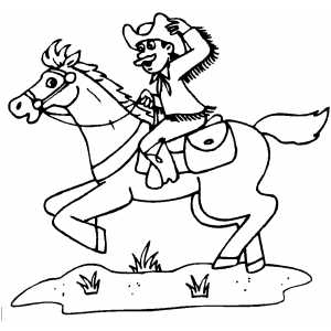 Cowboy Riding Horse Coloring Page 300x300 Cowboy Riding Horse Coloring Page