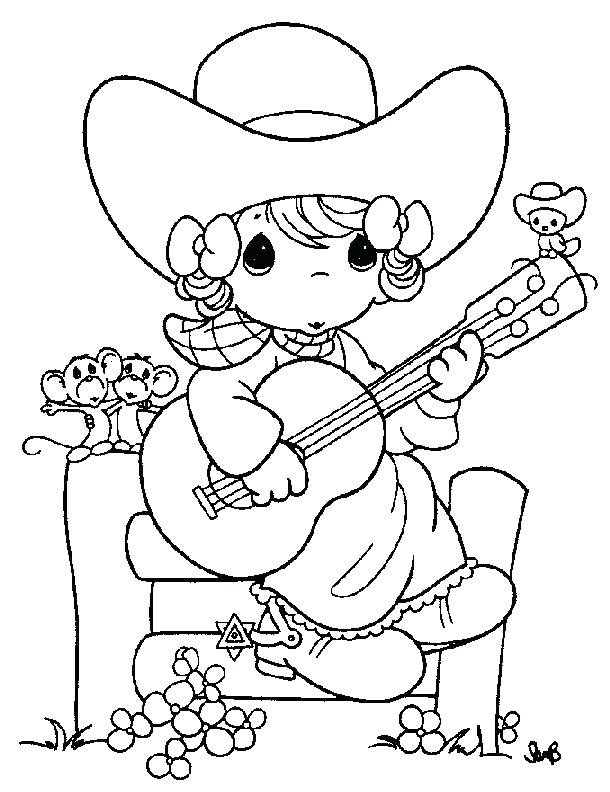 610x792 Coloring Pages Precious Moments Picture Free Cowboy Cowgirl Murs