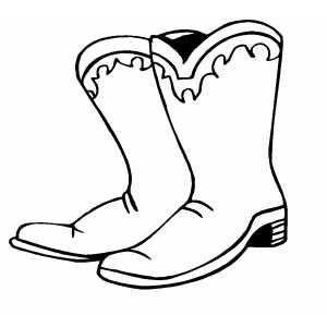 300x300 Cowboy Boots Coloring Page
