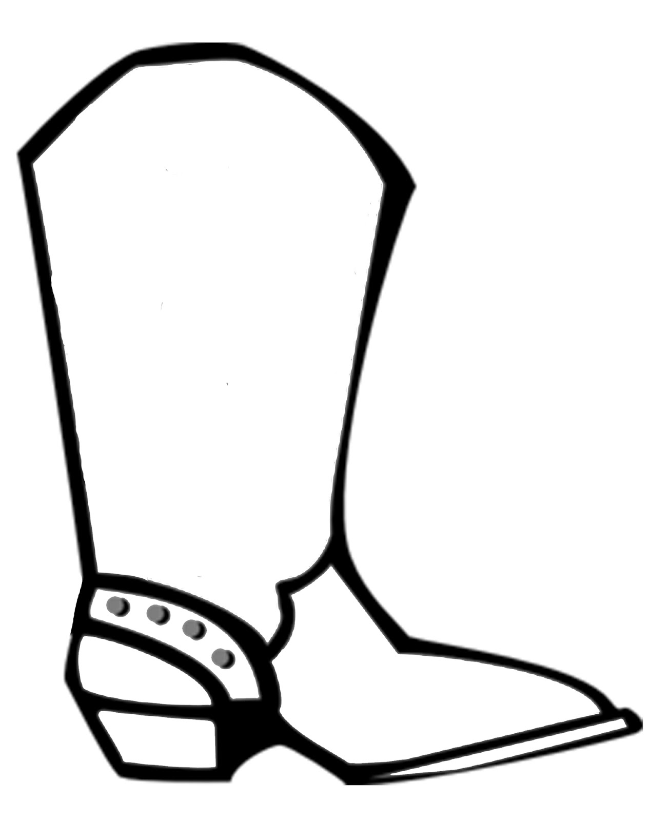 1265x1600 Pics Of Black And White Cowboy Boots Coloring Pages Clipart Inside