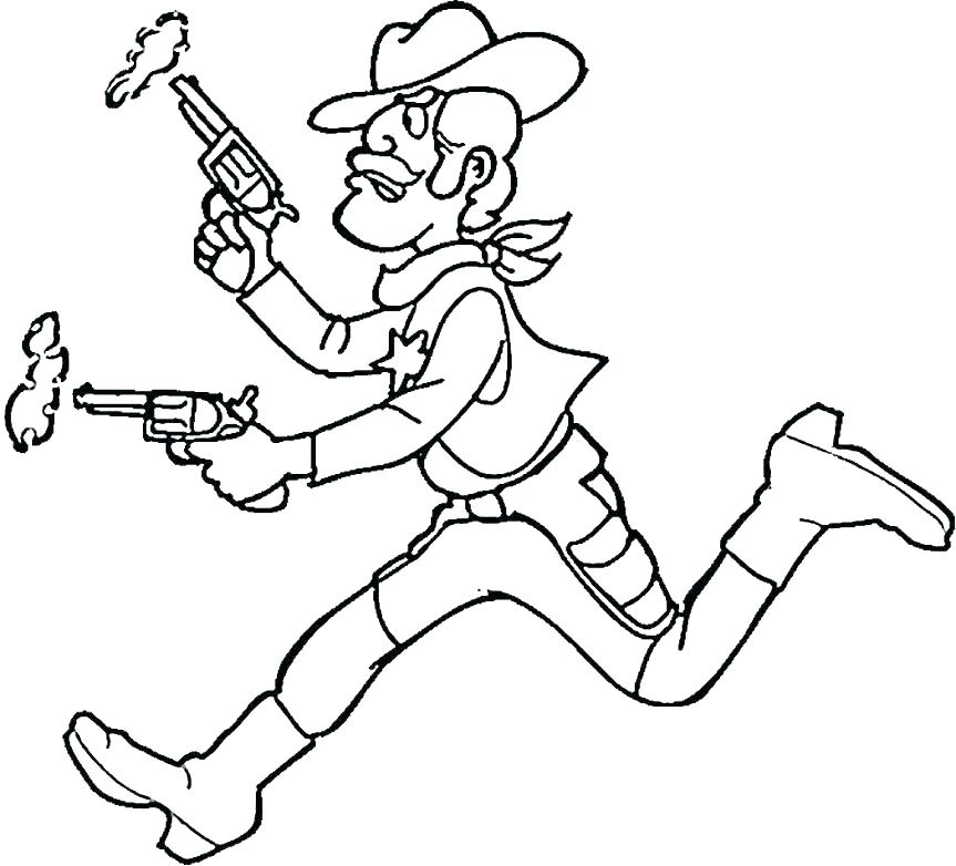 863x782 Cowboy Coloring Page