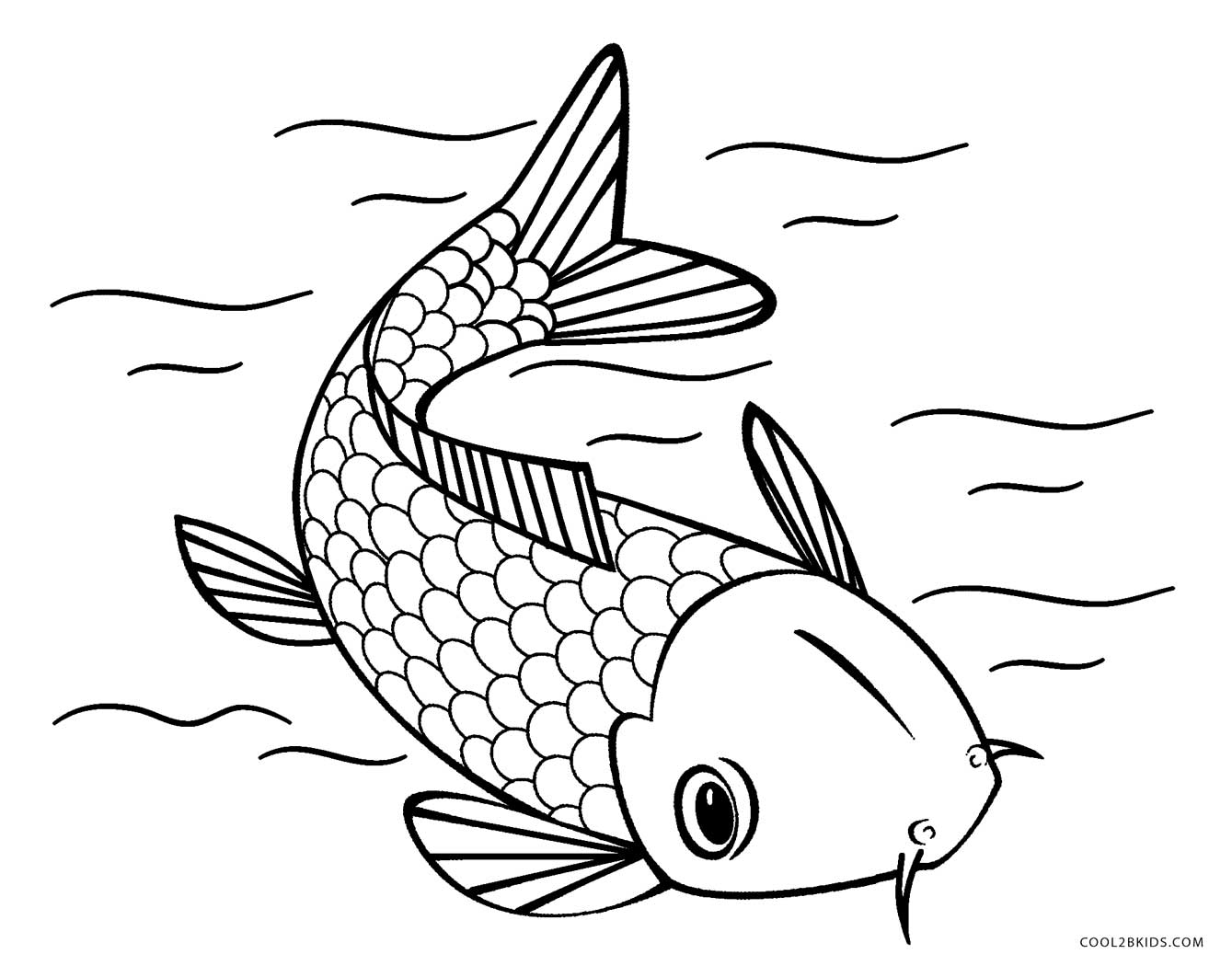1339x1050 Koi Fish Coloring Page Free Printable Within Pages