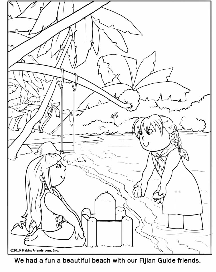 755x949 Fijian Girl Guide Coloring Page